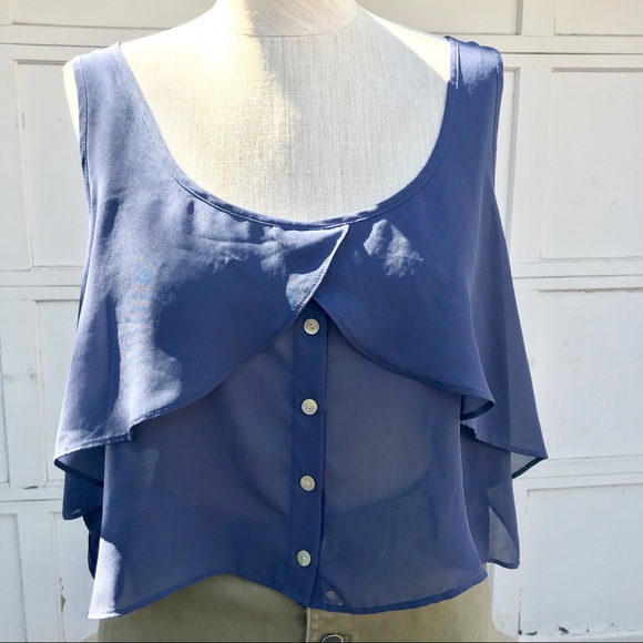 BCBGeneration Ruffled Crop Top - Picture 1 of 5